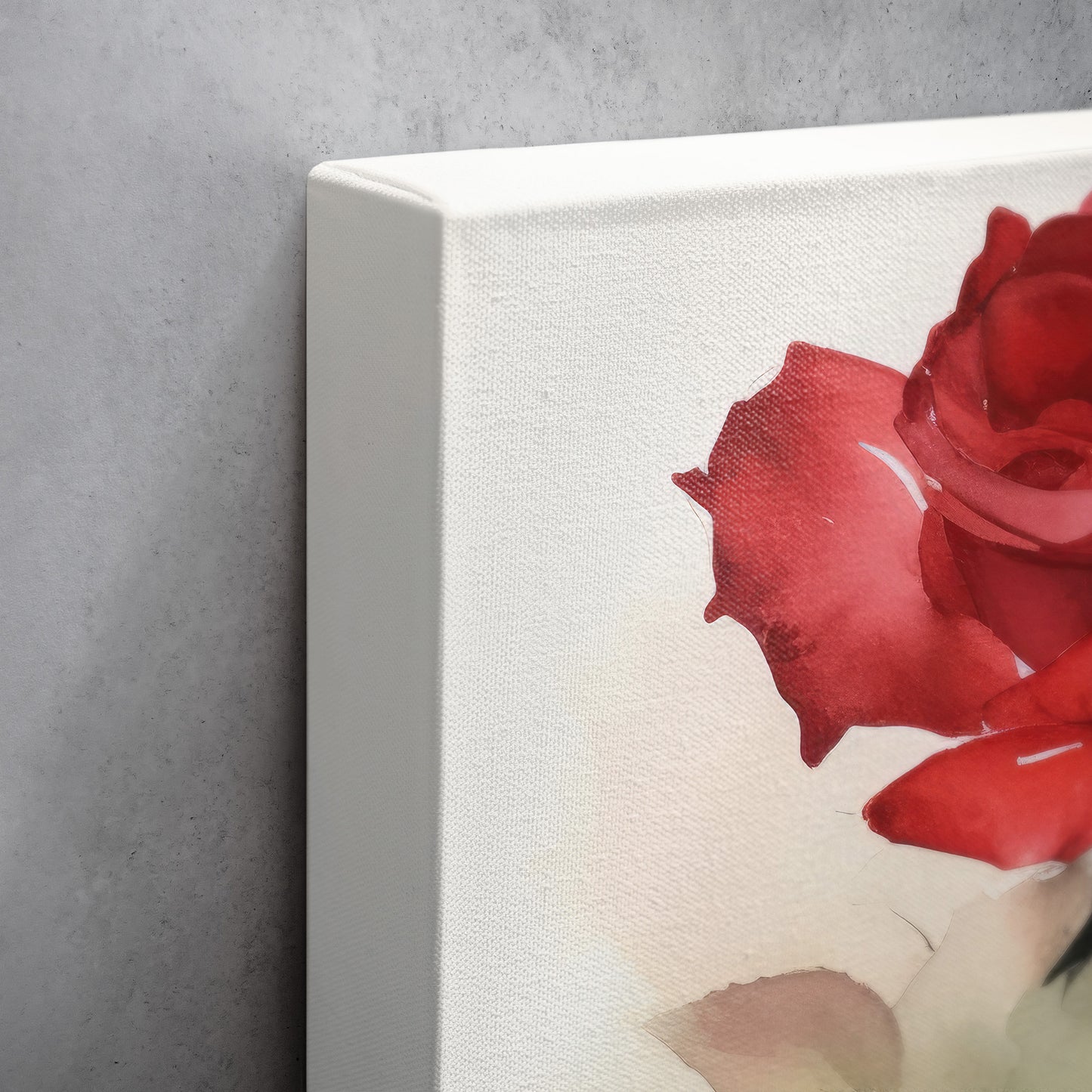 Rose Watercolor – Red Floral Botanical Art