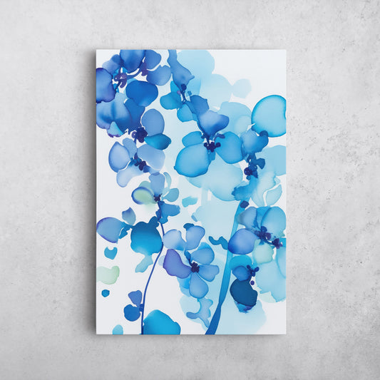 Abstract Floral Watercolor III – Blue Floral Botanical Art