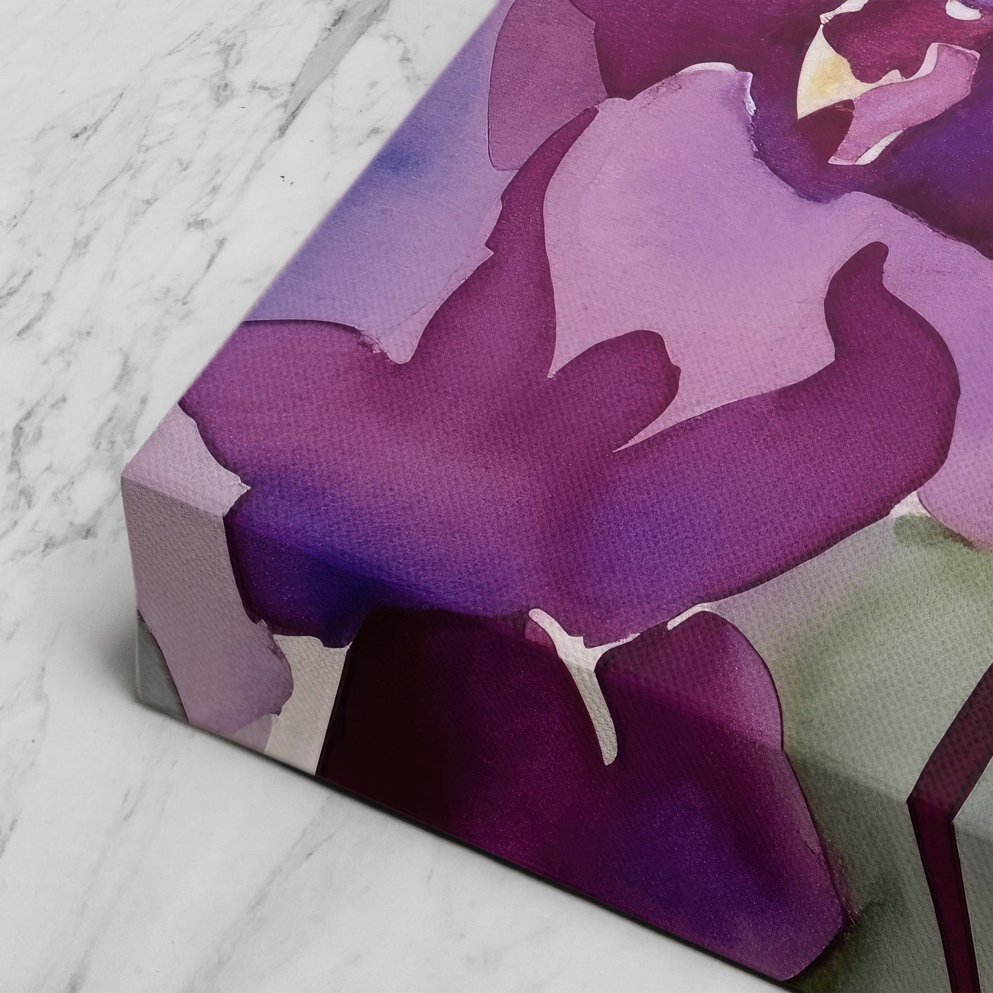 Abstract Orchid Watercolor – Purple Floral Botanical Art