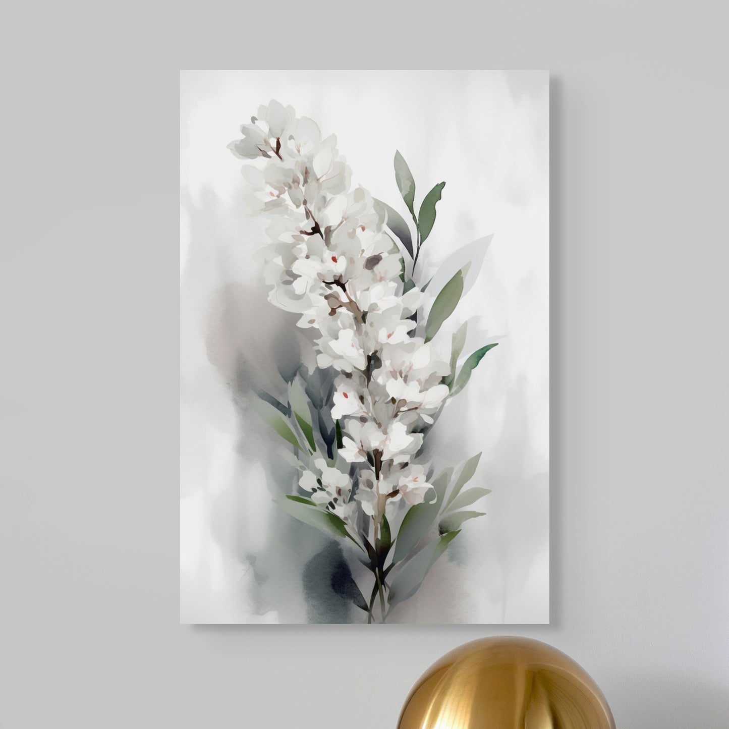 Snapdragon Watercolor – White Floral Botanical Art