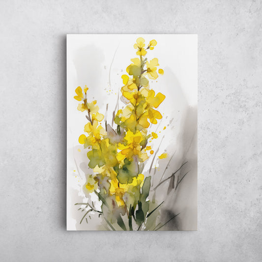 Snapdragon Watercolor – Yellow Floral Botanical Art