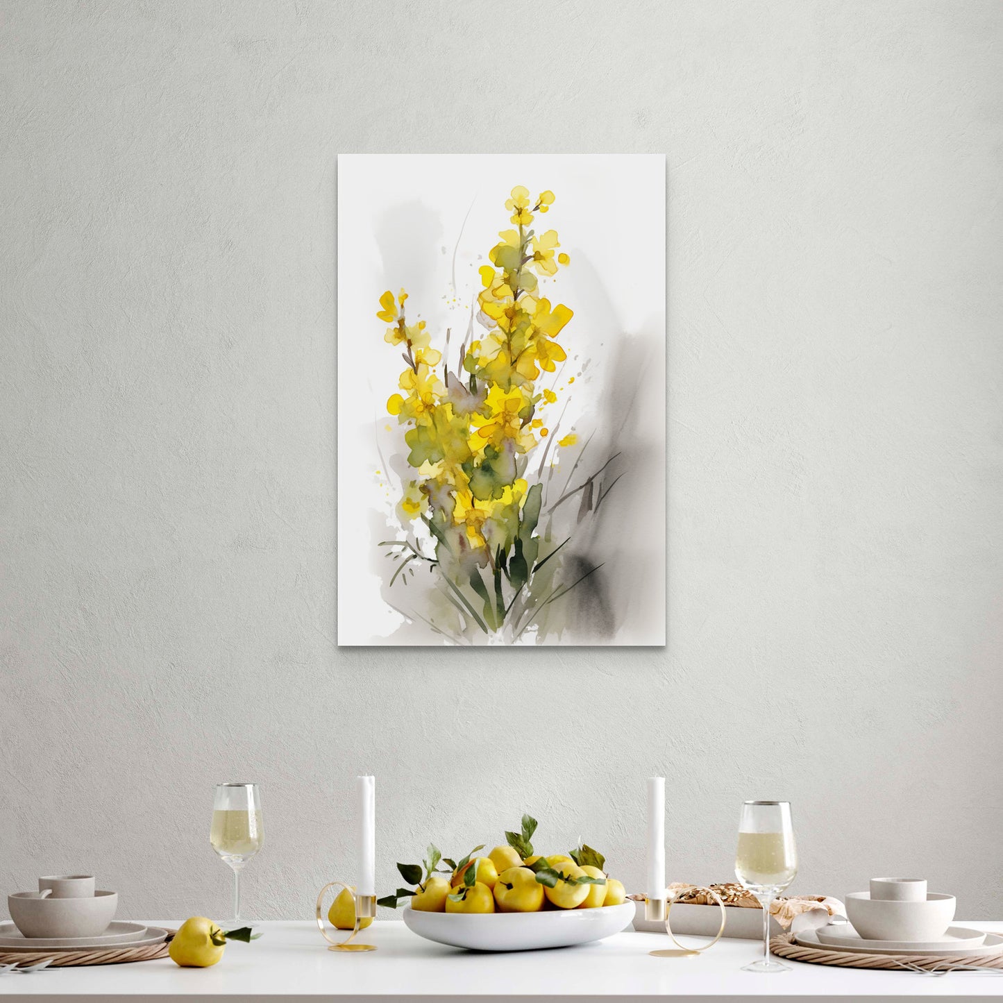 Snapdragon Watercolor – Yellow Floral Botanical Art