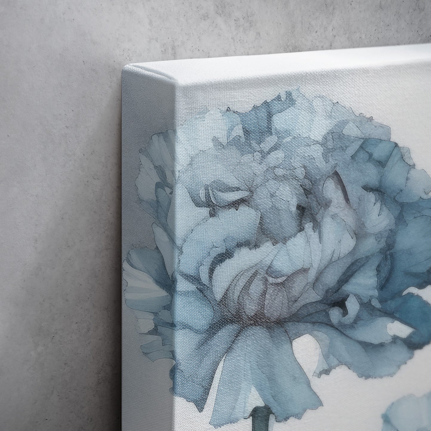Carnation Watercolor – Blue Floral Botanical Art