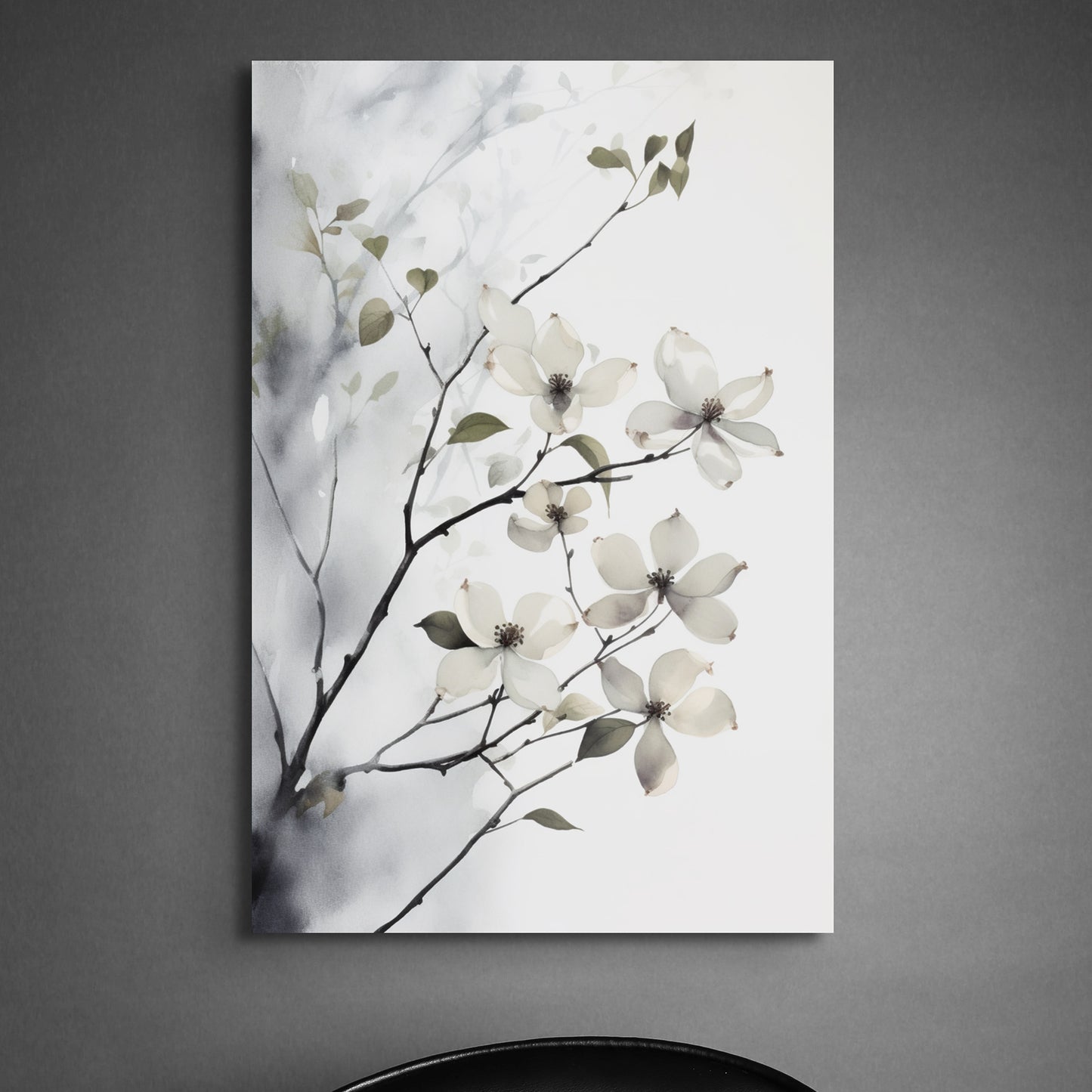 Dogwood Blossom Watercolor – White Floral Botanical Art