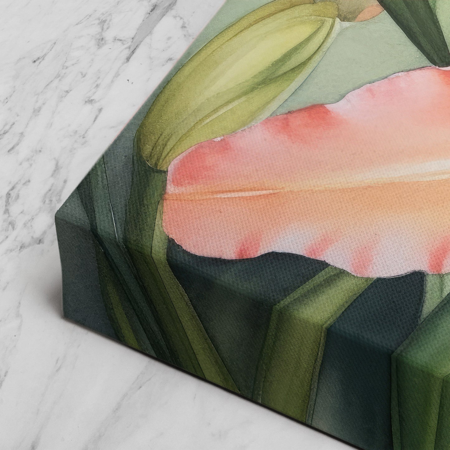 Lily Watercolor – Peach Floral Botanical Art