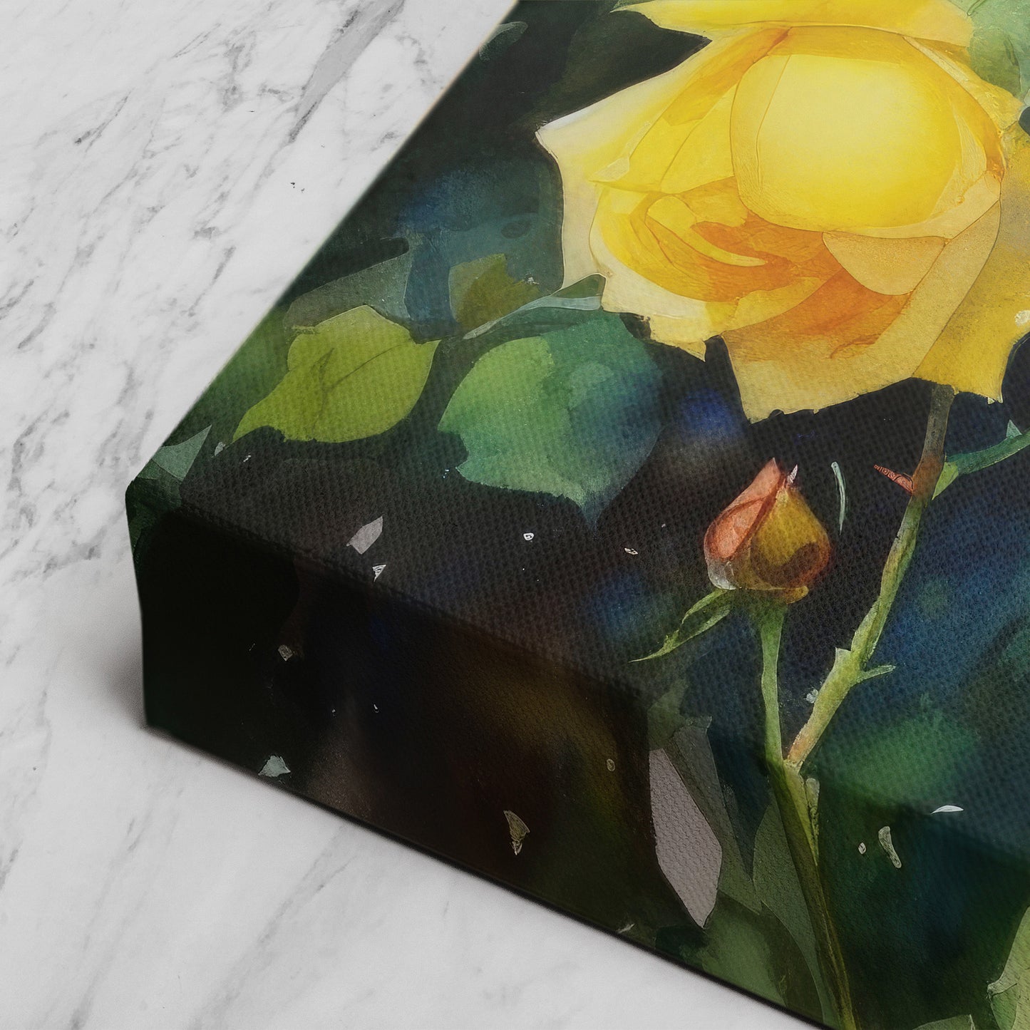 Rose Watercolor – Yellow Floral Botanical Art