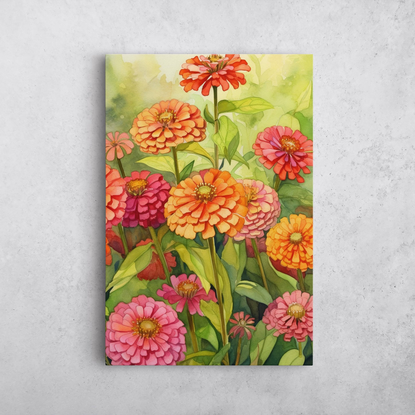 Zinnia Watercolor – Vibrant Floral Botanical Art